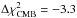 Mathematical equation: \hbox{$\Delta\chi^2_{\rm{CMB}} = -3.3$}