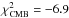 Mathematical equation: \hbox{$\chi^2_{\rm CMB} = -6.9$}