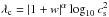 Mathematical equation: \hbox{$\lambda_{\rm c} = |1+w|^{\alpha} \log_{10} c_{\rm s}^2$}