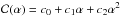 Mathematical equation: \hbox{$\cc(\alpha) = c_0 + c_1 \alpha + c_2 \alpha^2$}