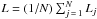 Mathematical equation: \hbox{$L = (1/N) \sum_{j\,=\,1}^N L_j$}