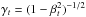 Mathematical equation: \hbox{$\gamma_t = (1-\beta_t^2)^{-1/2}$}