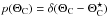 Mathematical equation: \hbox{$p(\Theta_\mathrm{C}) = \delta(\Theta_\mathrm{C} - \Theta_\mathrm{C}^\star)$}