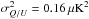 Mathematical equation: \hbox{$\sigma_{Q/U}^2 = 0.16\,\mu{\rm K}^2$}