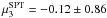 Mathematical equation: \hbox{$\mu^{\rm SPT}_3=-0.12 \pm 0.86$}