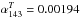 Mathematical equation: \hbox{$\alpha^T_{143} = 0.00194$}
