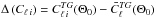 Mathematical equation: \hbox{$\Delta\left(C_{\ell \,i}\right) = C_{\ell \,i}^{TG}(\Theta_0)-\bar{C}_{\ell}^{TG}(\Theta_0)$}