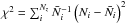 Mathematical equation: \hbox{$\chi^2 = \sum_{i}^{N_z} \bar{N}_{i}^{-1} \left( N_{i} - \bar{N}_{i} \right ) ^2$}