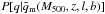 Mathematical equation: \hbox{$P[q | \meanqm(\Mfive,z,l,b)]$}