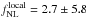 Mathematical equation: \hbox{$f_{\rm NL}^{\rm local} = 2.7 \pm 5.8$}