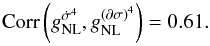Mathematical equation: \begin{equation} \mbox{Corr}\left(\gnldotpi4, \gnldpi4\right) = 0.61. \label{eq:gnl_correlation} \end{equation}