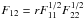Mathematical equation: \hbox{$F_{12} = r F_{11}^{1/2} F_{22}^{1/2}$}