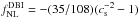 Mathematical equation: \hbox{$f_{\rm NL}^{\rm DBI}=-(35/108) (c_{\rm s}^{-2}-1)$}