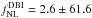 Mathematical equation: \hbox{$f_{\rm NL}^{\rm DBI}=2.6 \pm 61.6 $}