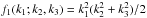 Mathematical equation: \hbox{$f_1(k_1;k_2,k_3) = k_1^2(k_2^2+k_3^2)/2$}