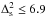 Mathematical equation: \hbox{$\Delta_{\rm s}^2 \leq 6.9$}