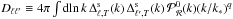 Mathematical equation: \hbox{$D_{\ell \ell'} \equiv 4\pi\int {\rm d}\!\ln k\, \Delta^{\mathrm s}_{\ell,T}(k)\,\Delta^{\mathrm s}_{\ell',T}(k)\, \mathcal{P}_{\mathcal{R}}^0(k)(k/k_*)^{q}$}