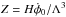 Mathematical equation: \hbox{$Z=H \dot{\phi}_0/\Lambda^3$}