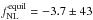 Mathematical equation: \hbox{$f_\mathrm{NL}^\mathrm{equil} = -3.7 \pm 43$}