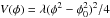 Mathematical equation: \hbox{$V(\phi) = \lambda (\phi^2-\phi_0^2)^2/4$}