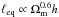 Mathematical equation: \hbox{$\elleq \propto \Omm^{0.6} h$}