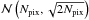 Mathematical equation: \hbox{$\mathcal{N}\left(N_\mathrm{pix}, \sqrt{2N_\mathrm{pix}}\right)$}
