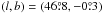 Mathematical equation: \hbox{$(l,b)=(46\pdeg8,-0\pdeg3)$}