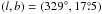 Mathematical equation: \hbox{$(l,b)=(329\degr,17\fdg5)$}