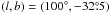 Mathematical equation: \hbox{$(l,b) = (100\degr,-32\fdg 5)$}