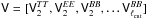 Mathematical equation: \hbox{$\tens{V} = [\tens{V}_2^{TT},\tens{V}_2^{EE},\tens{V}_2^{BB},\dots\tens{V}_{\ell_{\rm cut}}^{BB}]$}