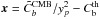 Mathematical equation: \hbox{$\vec{x} = {\tilde C}^{\rm CMB}_b/y_p^2 - C_{\rm b}^{\rm th}$}