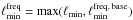 Mathematical equation: \hbox{$\lmin ^{\mathrm{freq}}=\mathrm{max}(\lmin ,\lmin ^{\mathrm{ freq,\,base} })$}