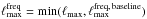 Mathematical equation: \hbox{$\lmax ^{\mathrm{freq}}=\mathrm{min}(\lmax ,\lmax ^{\mathrm{ freq,\,baseline} })$}