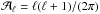 Mathematical equation: \hbox{${\cal A}_\ell = \ell(\ell+1)/(2\pi)$}