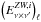 Mathematical equation: \hbox{$\left (E^{ZW,i}_{\nu\times\nu'}\right )_\ell$}