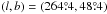 Mathematical equation: \hbox{$(l,b)=(264\pdeg4,48\pdeg4)$}