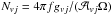 Mathematical equation: \hbox{$N_{vj}=4\pi f g_{vj} /(\mathcal{A}_{vj}\Omega)$}