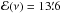 Mathematical equation: \hbox{${\cal E}(\nu)=13\farcm6$}