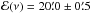 Mathematical equation: \hbox{${\cal E}(\nu)=20\farcm0 \pm 0\farcm5$}