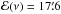 Mathematical equation: \hbox{${\cal E}(\nu)=17\farcm6$}