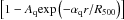Mathematical equation: \hbox{$\left[1 - A_{\rm q}{\rm exp} \left(-\alpha_{\rm q} r/R_{500}\right) \right]$}