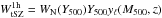 Mathematical equation: \hbox{$W^{\rm 1h}_{\rm tSZ} = W_{\rm N}(Y_{500}) {Y}_{500} y_{\ell}(M_{500}, z)$}