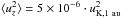 Mathematical equation: \hbox{$\langle u_{z}^2\rangle = 5 \times 10^{-6} \cdot u_{\rm K,1~au}^2$}
