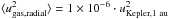Mathematical equation: \hbox{$\langle u_{\rm gas,radial}^2\rangle = 1 \times 10^{-6} \cdot u_{\rm Kepler,1~au}^2$}