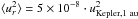 Mathematical equation: \hbox{$\langle u_{r}^2\rangle = 5 \times 10^{-8} \cdot u_{\rm Kepler,1~au}^2$}