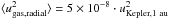 Mathematical equation: \hbox{$\langle u_{\rm gas,radial}^2\rangle = 5 \times 10^{-8} \cdot u_{\rm Kepler,1~au}^2$}