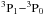 Mathematical equation: \hbox{$\rm ^{3}P_1{-}^{3}P_0$}