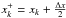 Mathematical equation: \hbox{$x^+_k= x_k + \frac{\Delta x}{2}$}