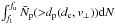 Mathematical equation: \hbox{$\int_{f_{\rm{l}}}^{f_{\rm{u}}} \bar{N}_{\rm{p}}(>\!\!d_{\rm{p}}(d_{\rm{c}}, v_\bot)) {\rm{d}}N$}