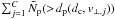Mathematical equation: \hbox{$\sum_{j=1}^{C} \bar{N}_{\rm{p}}(>\! d_{\rm{p}}(d_{\rm{c}}, v_{\bot,j}))$}